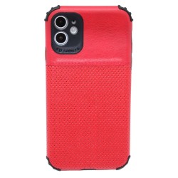 Leather design case for iPhone 11- Red