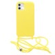 Silicone case with Neck Strap for iPhone 12/12 pro - Yellow