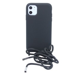 Silicone case with Neck Strap for iPhone 12/12 pro - Black