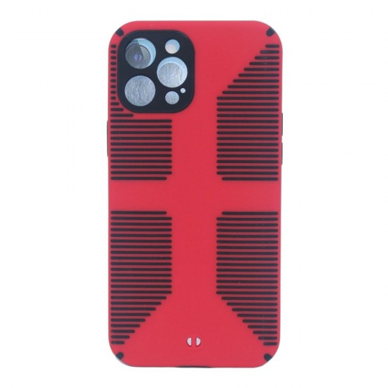 Stylish Protective Case For iPhone 12 Pro Max- Red & Black