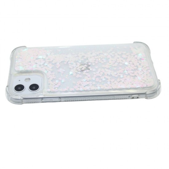 TPU Clear Glitter Case For iPhone 11R- Pink