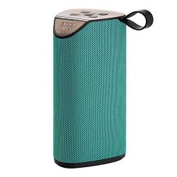 GT111 Portable Wireless Bluetooth Speakers Mega Bass Splash Proof,USB,FM,TF Card and AUX Cable- Green (Teal)