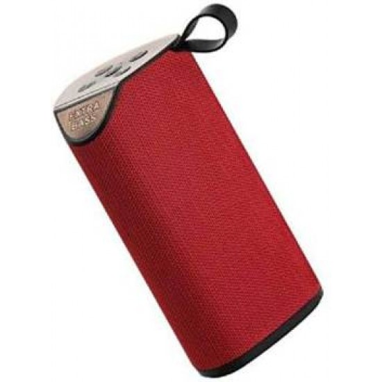 GT111 Portable Wireless Bluetooth Speakers Mega Bass Splash Proof,USB,FM,TF Card and AUX Cable- Red