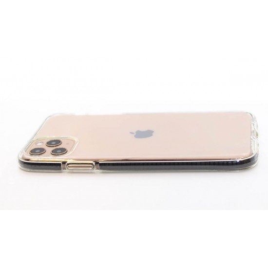 Clear Slim Transparent Shockproof Bumper  iPhone 12 Mini Case -  Black Ribbed