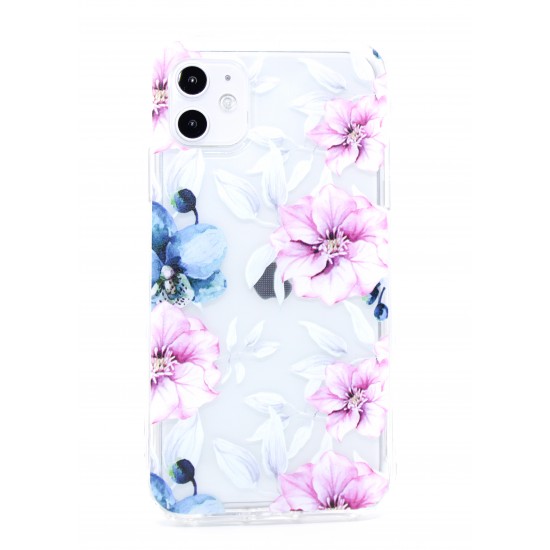 Floral Flower Design Transparent Case Pink Lily iPhone 11 Pro MAX