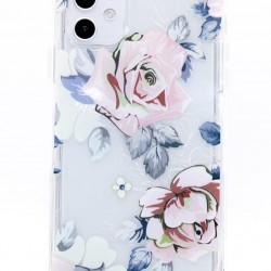 iPhone 11 Pro Max Clear 2-in-1 Flower Design Case Orange
