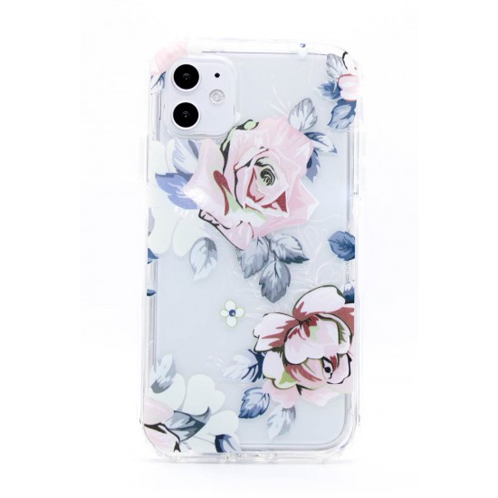 iPhone 11 Pro Max Clear 2-in-1 Flower Design Case Orange