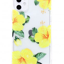iPhone 11 Clear 2-in-1 Flower Design Case Yellow 