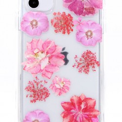 iPhone 12/12 Pro Clear Flower Design Case Pink 