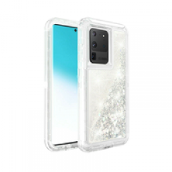 Silver Liquid Glitter Heavy Duty Case- Samsung Galaxy S20 Ultra
