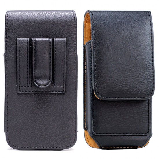 Vertical Card Pocket Double Loop Belt Clip Pouch Large 21 (Black)